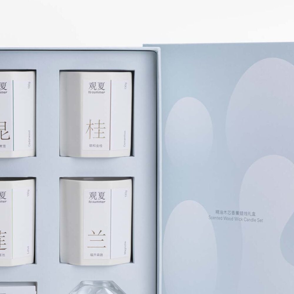 To Summer 관샤 観夏 SCENTED WOOD WICK CANDLE SET 중국 니치 홈프래그런스 - Image 2