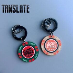 럭키스트라이크 세라믹 칩 자동차 키체인 아메리칸 빈티지 가방 청바지 펜던트 커플 럭키 럭키 그린