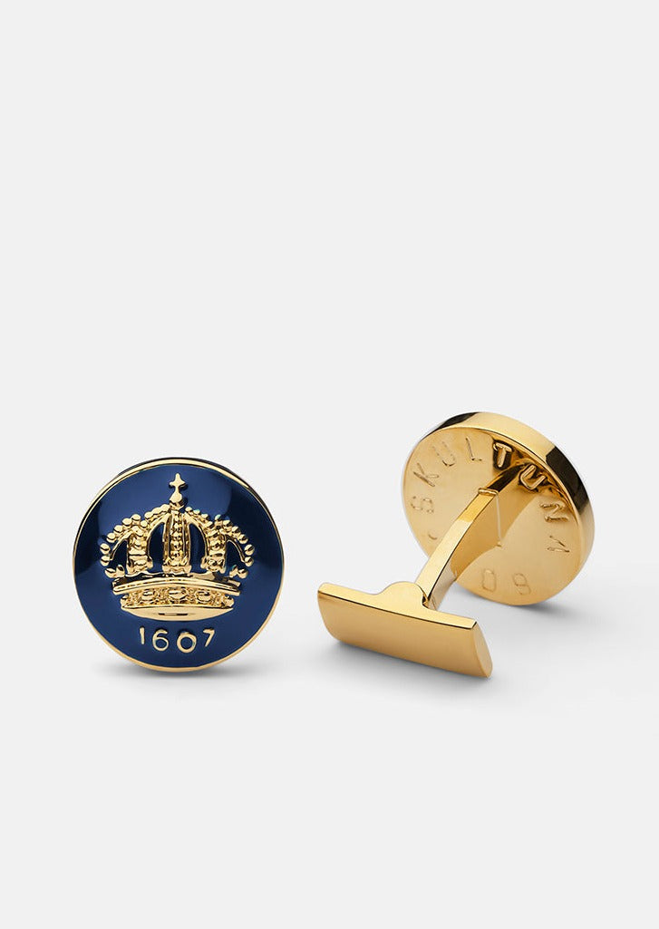 Skultuna 1607 스쿨투나 Skultuna Crown Cufflinks - Blue 남성 주얼리 스웨덴