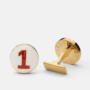 Skultuna 1607 스쿨투나 Racer Cufflinks - White & Red 남성 주얼리 스웨덴