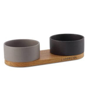 Labbvenn 라브벤 Vuku Ceramic Double Buffet- Black/Cocoa 강아지 벨기에 디자인