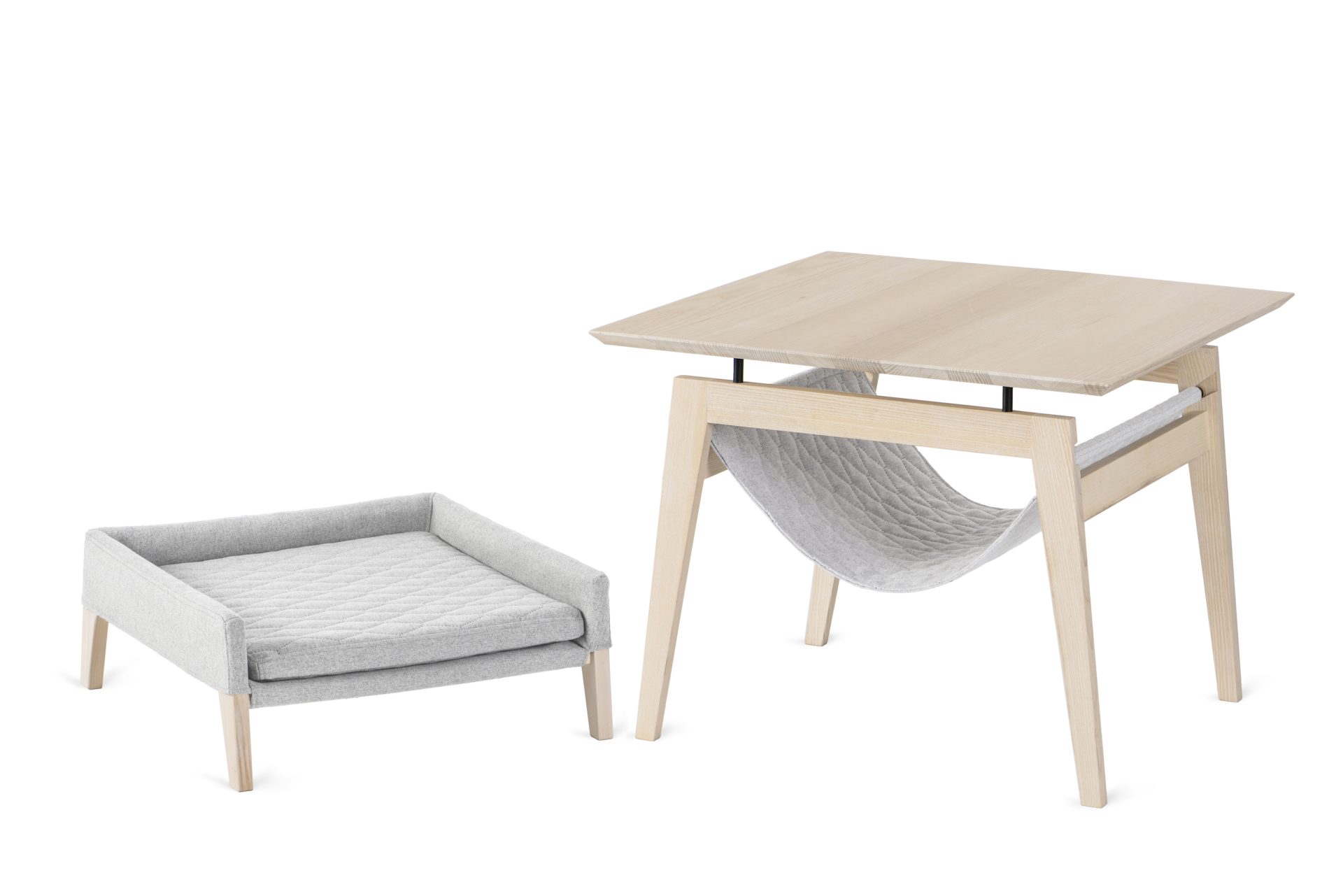 Labbvenn 라브벤 Kikko Table & Lulu Bed for Cat- Grey 고양이 벨기에 디자인