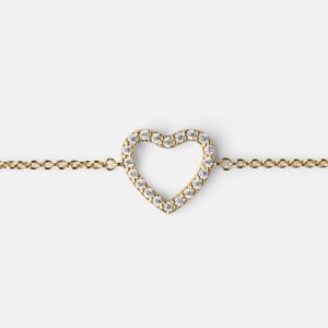 Skultuna 1607 스쿨투나 Pavé Symbol - Heart Bracelet - Gold Vermeil 여성 주얼리 스웨덴