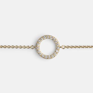 Skultuna 1607 스쿨투나 Pavé Symbol - Circle Bracelet - Gold Vermeil 여성 주얼리 스웨덴