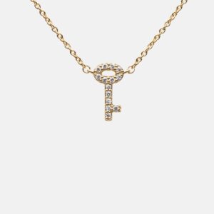 Skultuna 1607 스쿨투나 Pavé Symbol - Key Necklace - Gold Vermeil 여성 주얼리 스웨덴