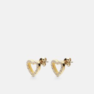 Skultuna 1607 스쿨투나 Pavé Symbol - Heart Earrings - Gold Vermeil 여성 주얼리 스웨덴