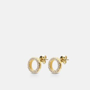 Skultuna 1607 스쿨투나 Pavé Symbol - Circle Earrings - Gold Vermeil 여성 주얼리 스웨덴