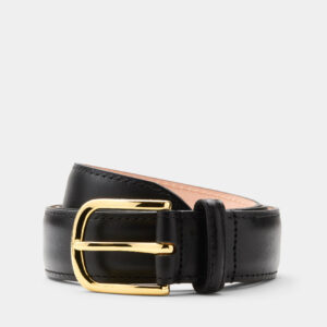 Skultuna 1607 스쿨투나 Skultuna Leather Belt - Black - Gold plated 남성 주얼리 스웨덴