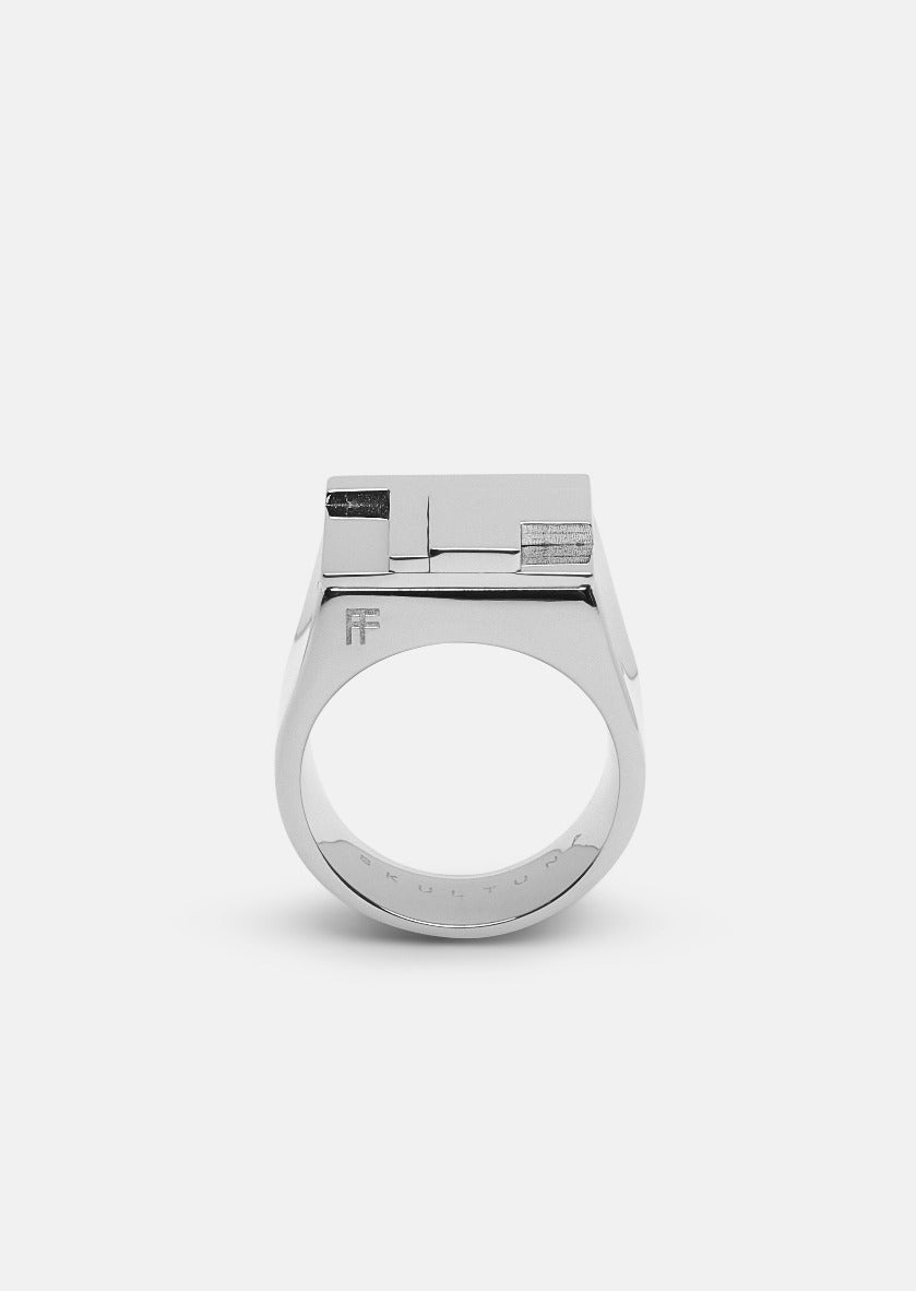 Skultuna 1607 스쿨투나 Signet Ring design Folkform – Silver Plated 남성 주얼리 스웨덴