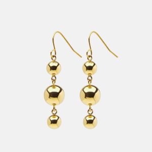 Skultuna 1607 스쿨투나 Triple Ball Drop Earrings – Gold Plated 여성 주얼리 스웨덴