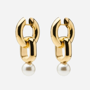 Skultuna 1607 스쿨투나 Hoop Earrings - Perle - Gold Plated 여성 주얼리 스웨덴