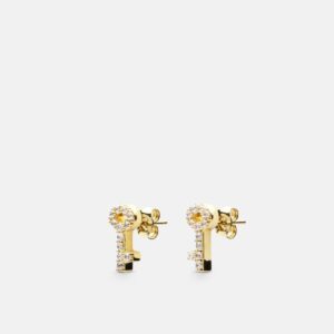 Skultuna 1607 스쿨투나 Pavé Symbol - Key Earrings - Gold Vermeil 여성 주얼리 스웨덴