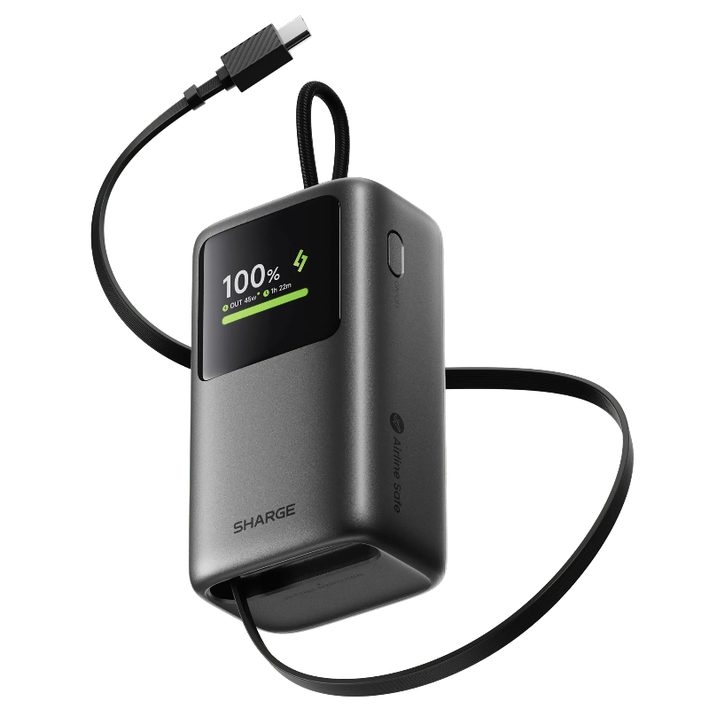 샤지 Sharge HyperTower 45 Power Bank ( 45W, 10K,Built-in Cable) 충전기 SSD허브 해외직구 정품